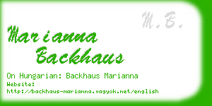 marianna backhaus business card